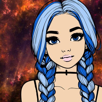 realistic girl with braids