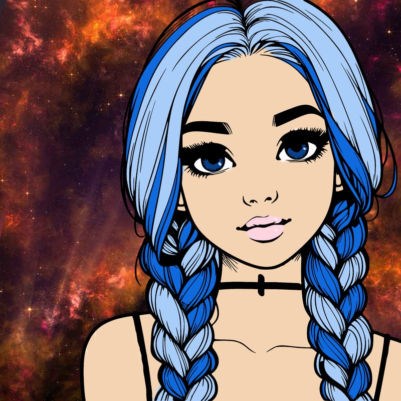 realistic girl with braids