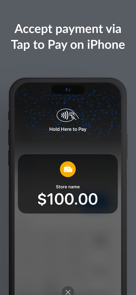 Lightspeed Scanner app interface showing the Tap to Pay on iPhone feature for a retail payment