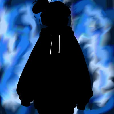 realistic girl with a oversized sweatshirt on and a bun