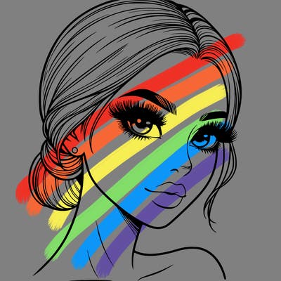 realistic girl with lashes