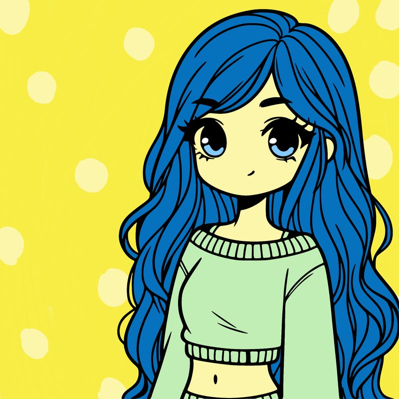 girl with long hair and a crop top with a sweater