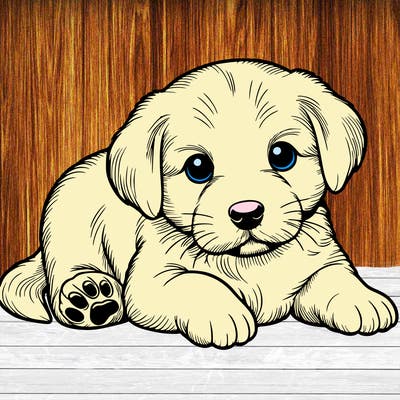 a cute realistic puppy