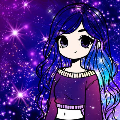 girl with long hair and a crop top with a sweater