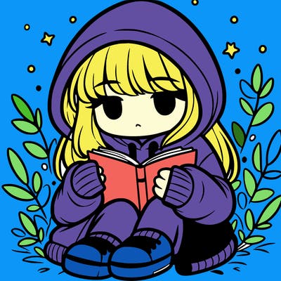 girl in oversized hoodie reading a book