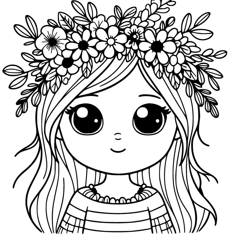 girl with flowers crown