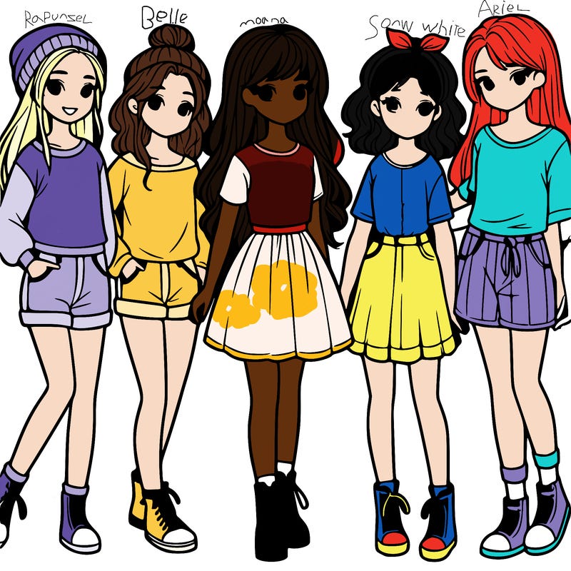 a group of five girls