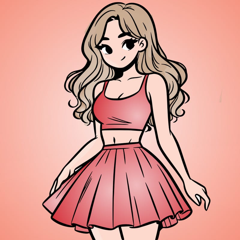 woman in a skirt and crop top