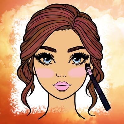 realistic person with makeup