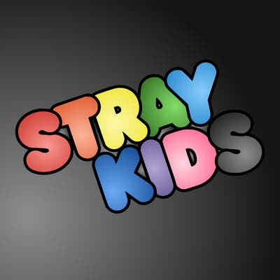 bubble letters saying stray kids