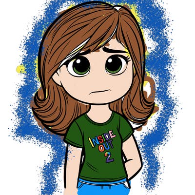 embarrassment from inside out 2 as a realistic girl