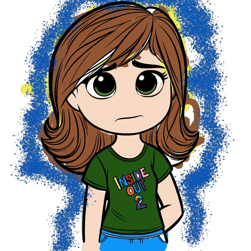 embarrassment from inside out 2 as a realistic girl