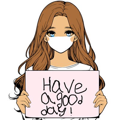 realistic girl with long hair holding a blank sign