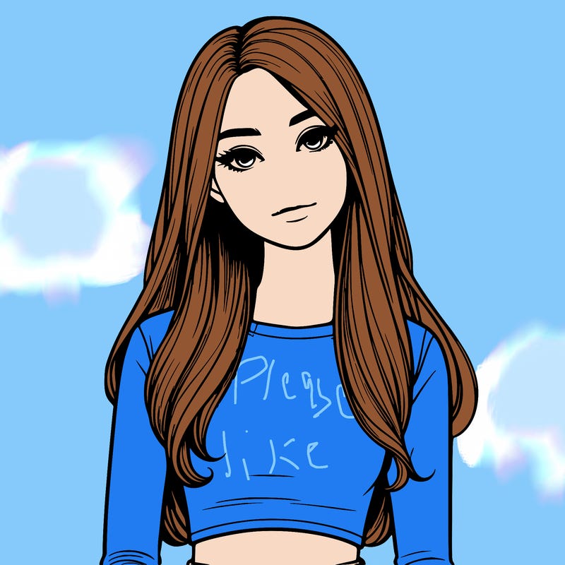 realistic girl with straight hair and a crop top