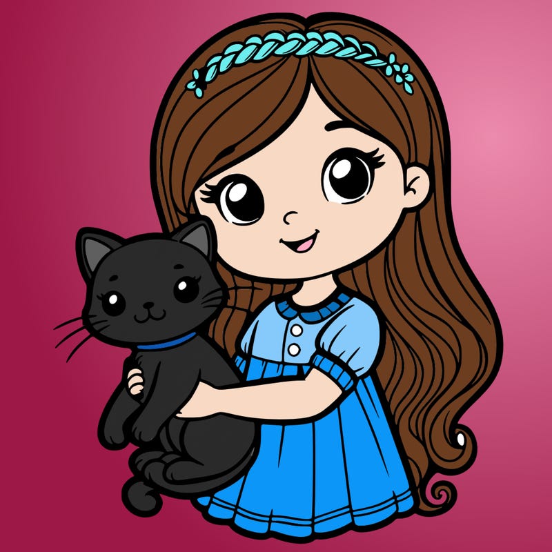 girl holding cat