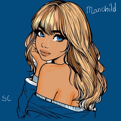 realistic girl with bangs looking over her shoulder