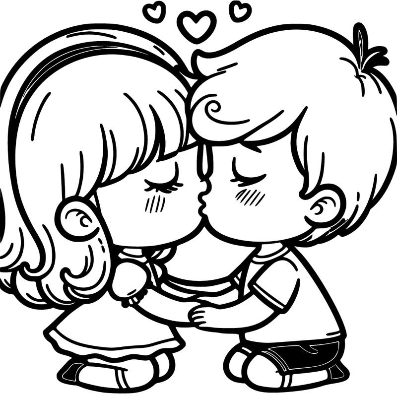girl kissing boy