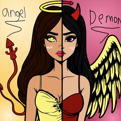 devil vs angel realistic girl
