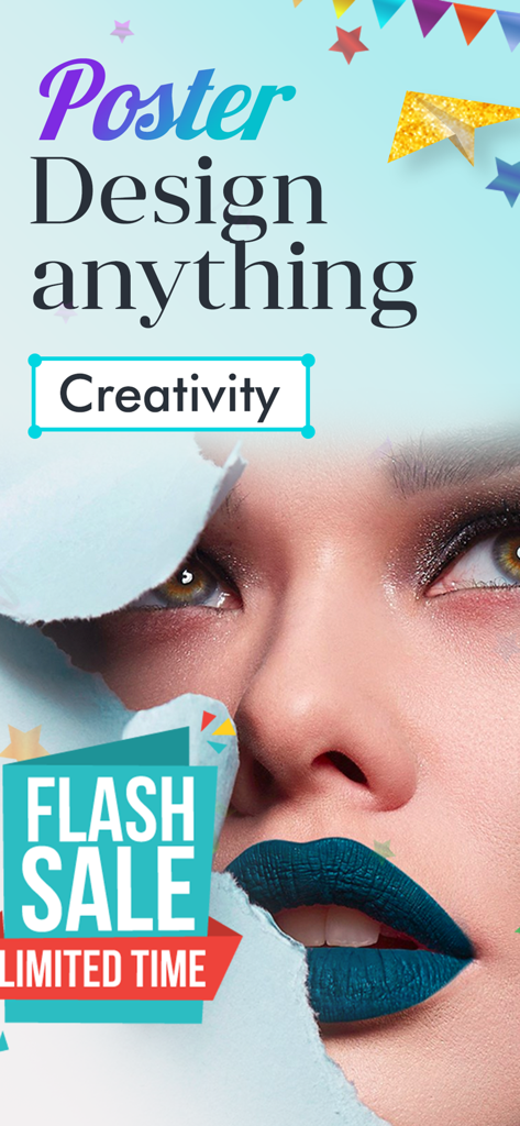 クリエイティブなタイポグラフィと紙の破れ効果を備えた、プロフェッショナルなフラッシュセールポスターのデザイン。