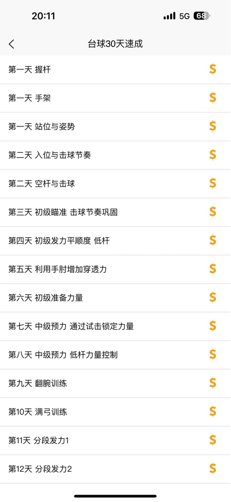 台球学习宝典 - Curriculum for a 30 day billiards training course