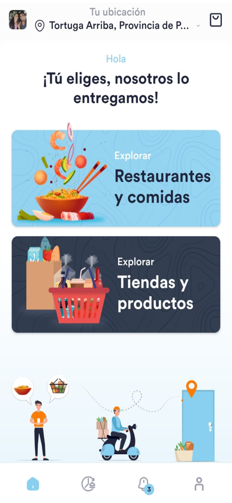 Rapido App - Home screen of Rapido App showing restaurant and store delivery options