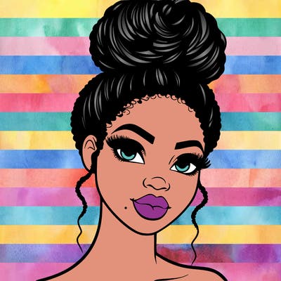 beautiful black woman with an up do hairstyle