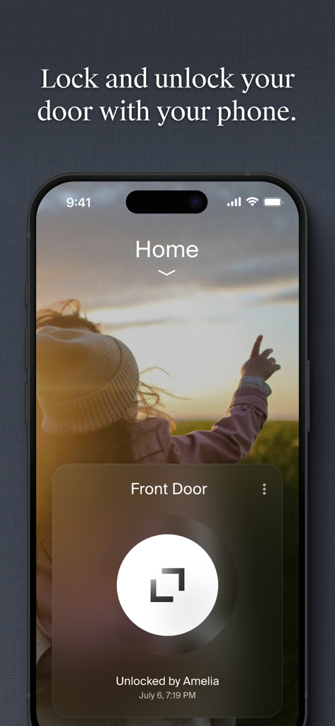 Level Home - Level Home smartphone app screen showing how to lock and unlock a front door