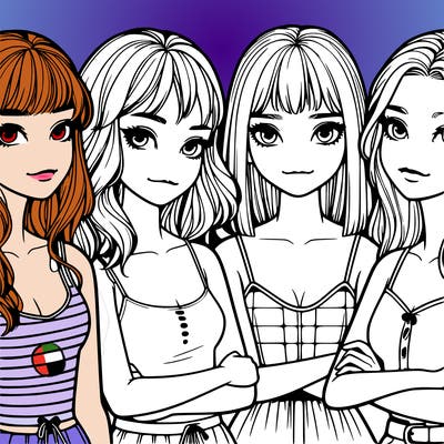 four realistic girls