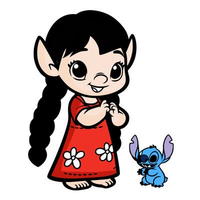 girl dressed as stich