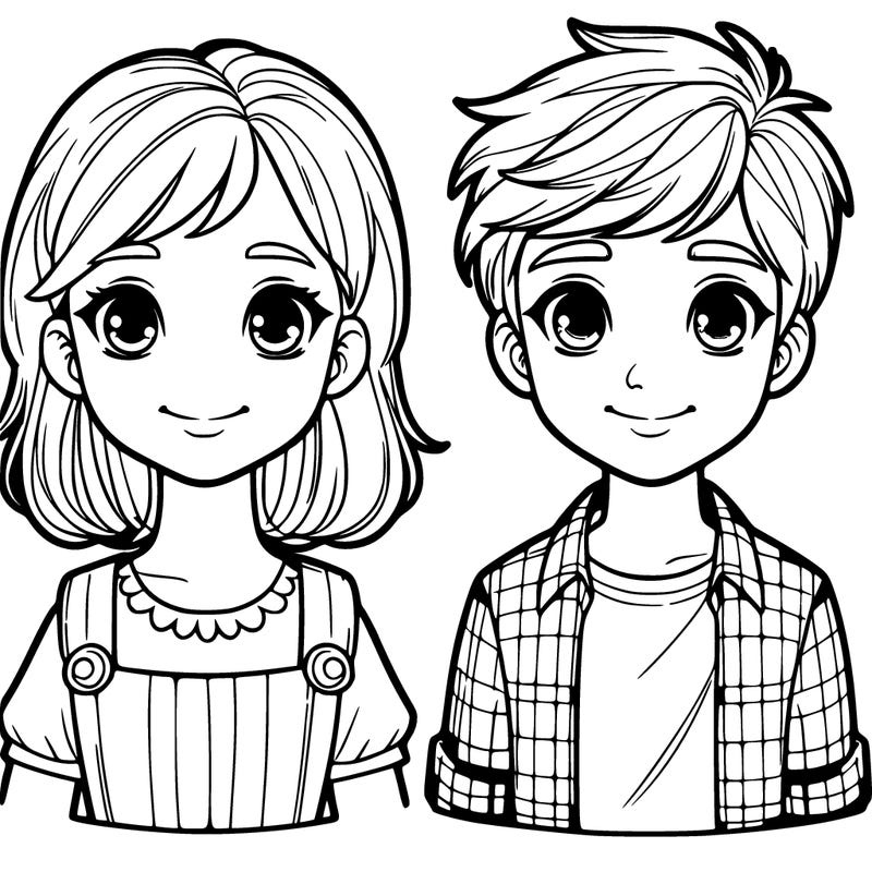 boy and girl realistic