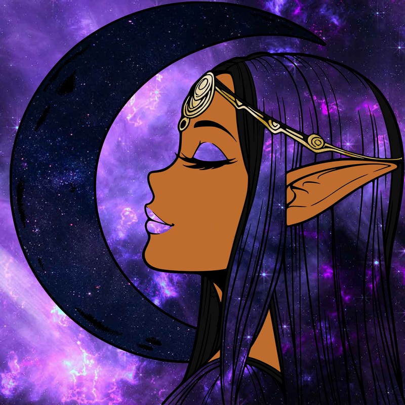 a realistic moon elf