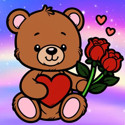 teddy bear a holding heart