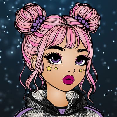 realistic girl with space buns