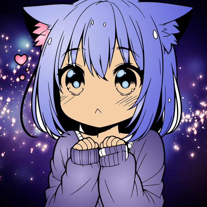 shy anime catgirl