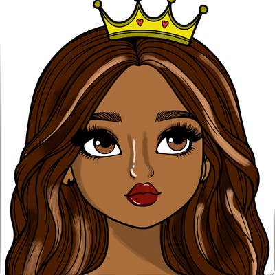 a realistic girl with a crown on