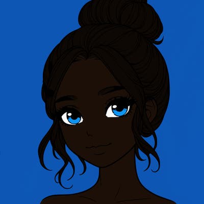 realistic pretty girl with hair in bun