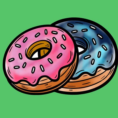 a piece of food doughnuts