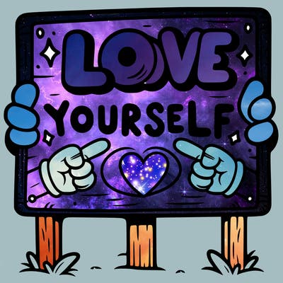 a sign where it is written: love yourself
