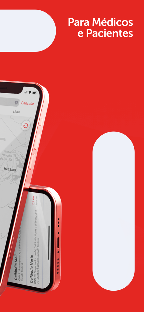 Pantalla de la aplicación de salud Sabin que muestra ubicaciones de laboratorios para médicos y pacientes