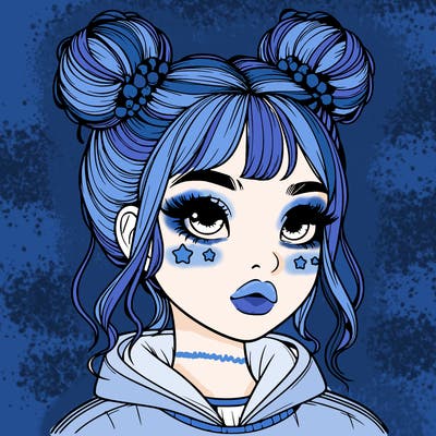 realistic girl with space buns