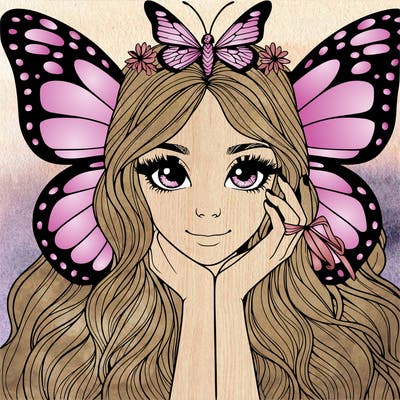butterfly realistic girl
