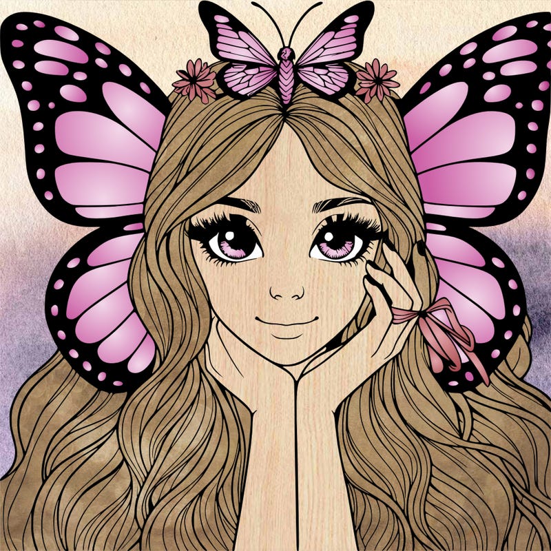 butterfly realistic girl