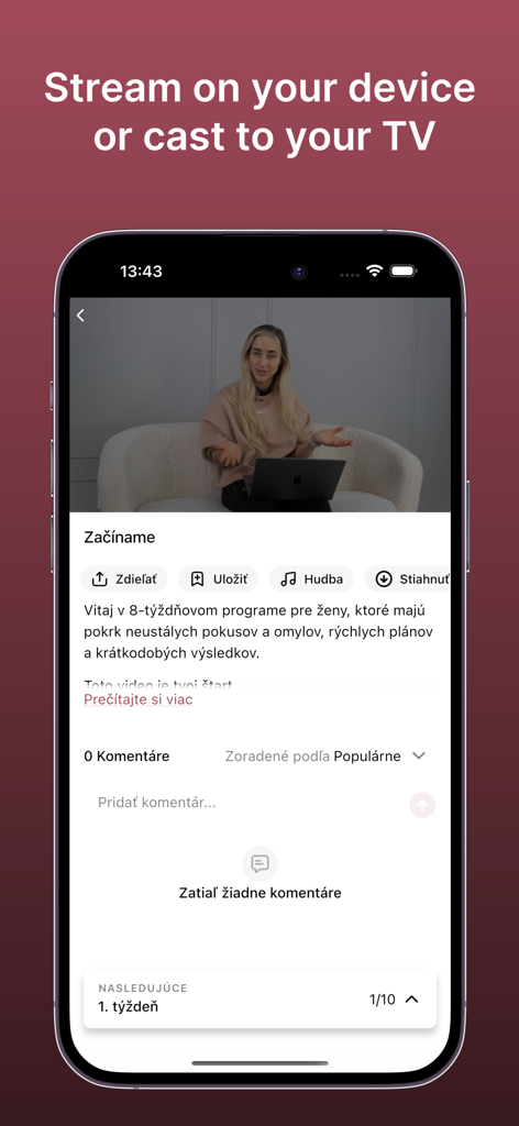 Andyou - Andyou app interface displaying a wellness video with a cast to TV option.