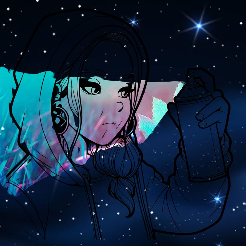 a realistic girl, spray painting