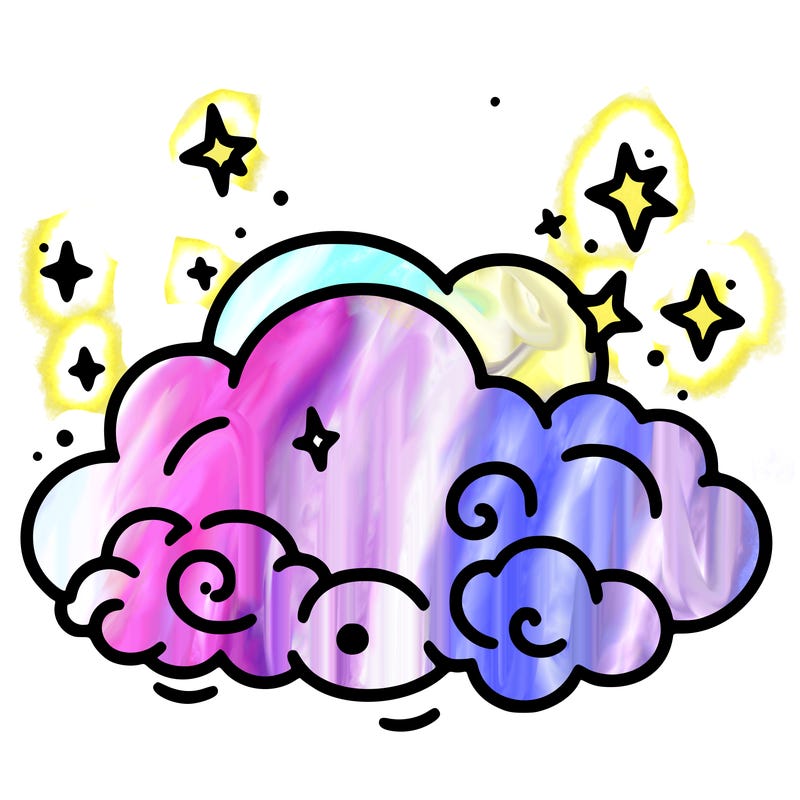 pink starry cloud sky