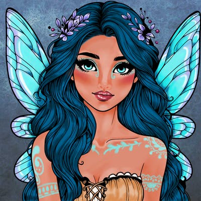 beautiful realistic fairy portrait