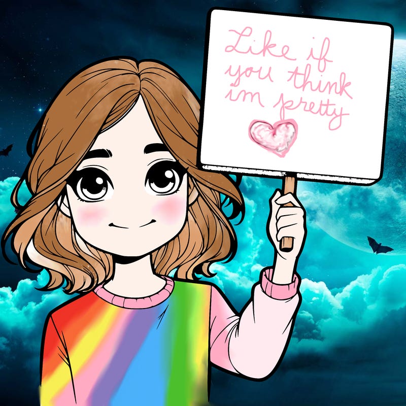 realistic girl holding up a sign