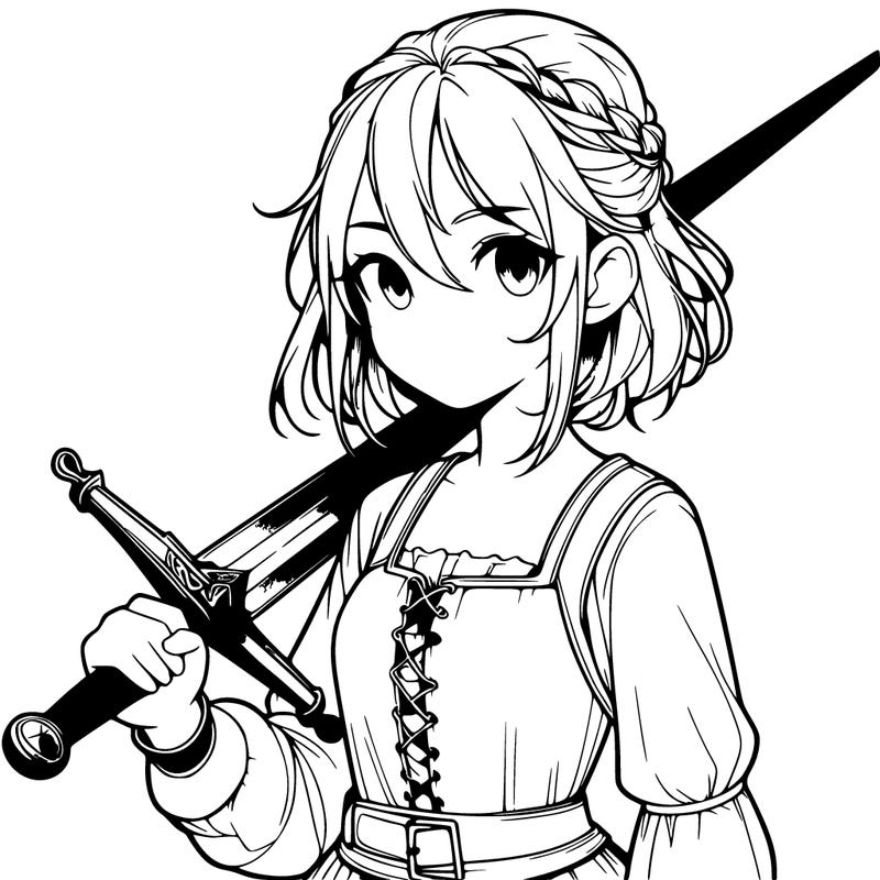 realistic girl with a sword