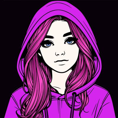 realistic girl with a hoodie