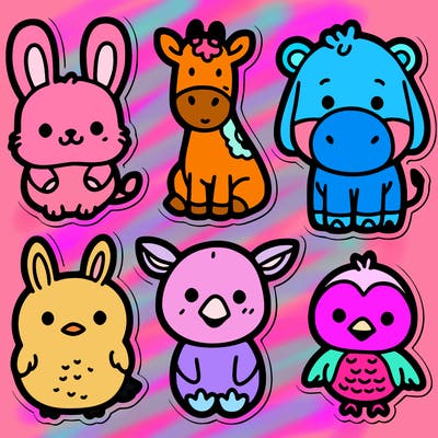 cute animal stickers